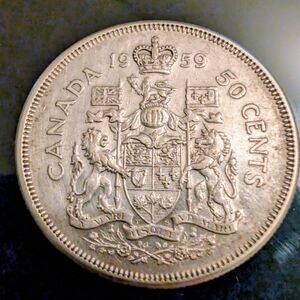 1959 Canadian 50 Cents Coin